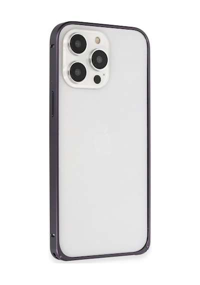 Apple iPhone  Uyumlu,  14 Pro Kılıf Metal Bumper Magneticsafe Kapak - Derin Mor