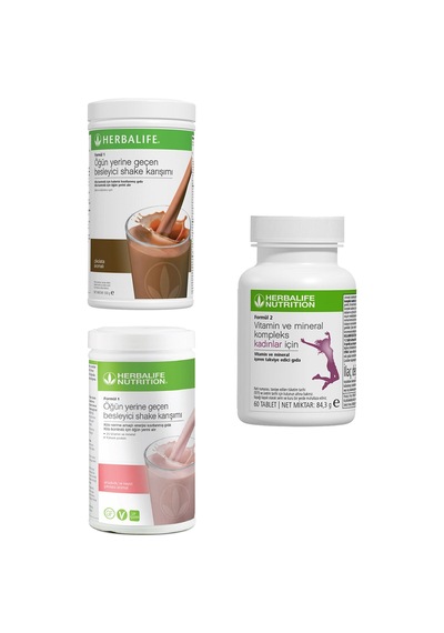Herbalife Çikolatalı, Beyaz Çikolatalı Shake Ve Kadın Vitamini Birer Adet