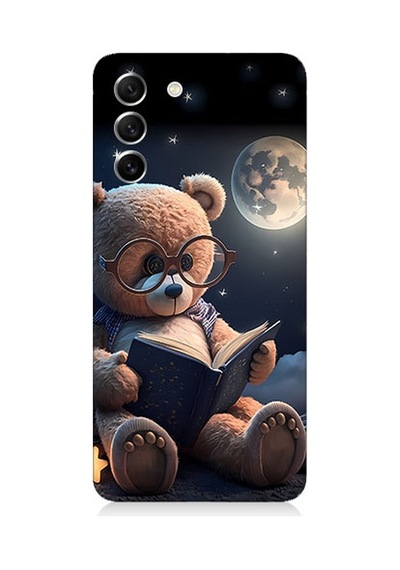 Samsung Galaxy S21 Fe Uyumlu Silikon Kılıf Kitap Okuyan Sevimli Ayı Tedy