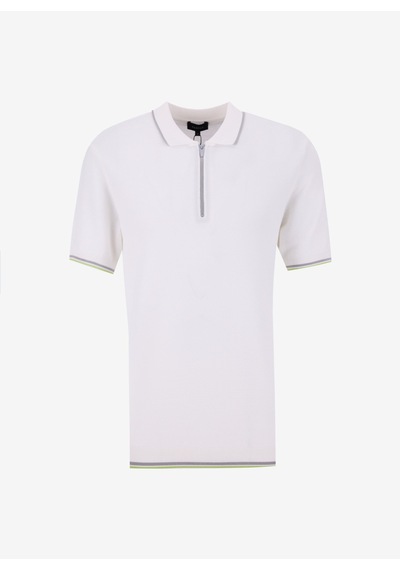 Fabrika Comfort Polo Yaka Regular Fit Jakarlı Kırık Beyaz Erkek Rayon Karışımlı Kazak Fc4sm-kzk 0781