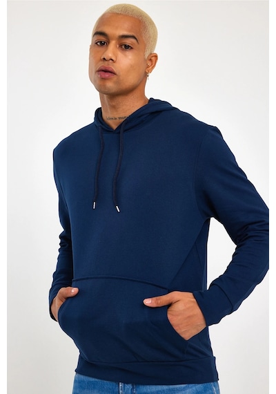 Süperlife Erkek Kapşonlu Regular Fit İnce Sweatshirt Spr 20k55 NAVY