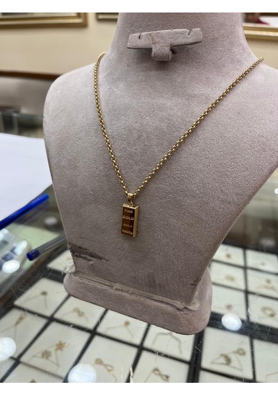 Çelikoğlu Kuyumculuk 14 Ayar Altın Külçe Kolye Uçu 2,26 Gr