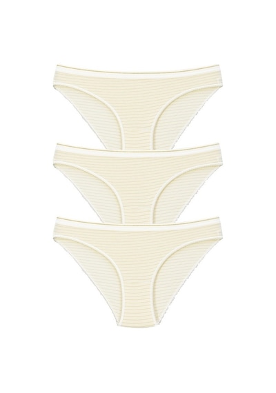 Pemilo Kadın 3'Lü Paket Desenli Bikini Külot Beyaz (481017823)-Tek Ebat-Beyaz