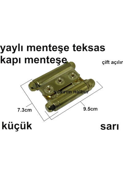 Yaylı Menteşe Küçük Teksas Kapı Çift Açılır Menteşe Altın Sarı