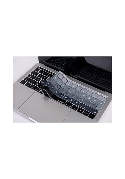 Türkçe Q Klavye Koruyucu Macbook A1534 A1708 Uyumlu Uk Avrupa Ters L Enter Silikon Klavye Koruyucu Turkish Q Keyboard Cover Siyah Gri