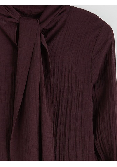 Lcwaıkıkı Classic Bordo Dik Yaka Dokulu Bluz