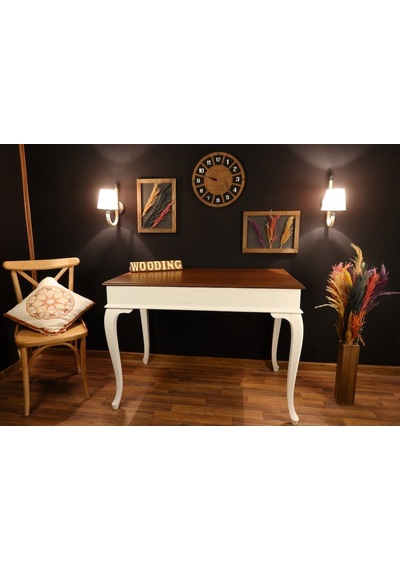 Wooding-Mobilya Wooding 100 Cm Masif Beyaz Ceviz Yemek Masası