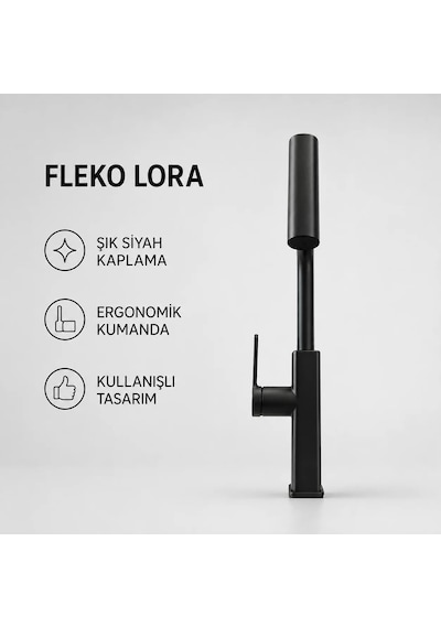 Fleko Lora Spiralli Evye Bataryası Siyah