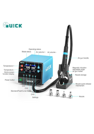 Quick M7 1000w Akıllı Kurşunsuz Sıcak Hava Lehim Sökme İstasyonu