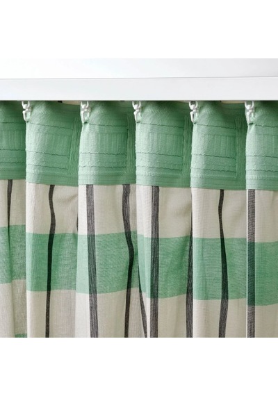 Ikea Glanshagtorn Tül Perde 300x300 Cm Yeşil-beyaz-siyah Çok Renkli