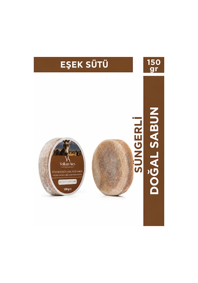 Volkan Ates Natural & Beauty Eşek Sütü Süngerli Doğal Sabun 150 Gr