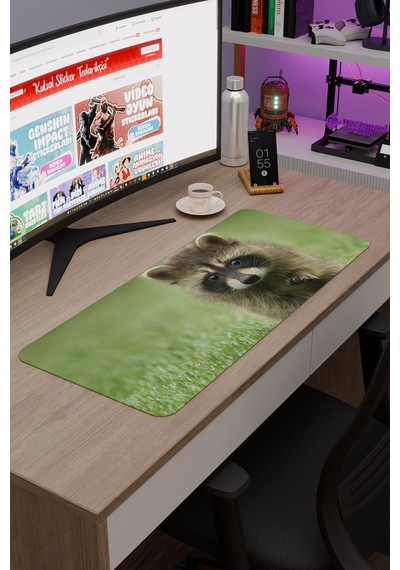 Rakun Kaymaz Dikişli Kauçuk Oyuncu Mousepad V2 - 70x30 Xl Gaming Mouse Pad Fare Altlığı