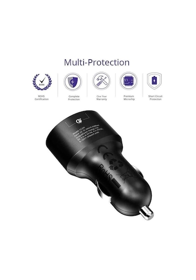 Tronsmart Çift Usb Çıkışlı Dual Port Qc 3.0 Hızlı Araç Şarj Cihaz