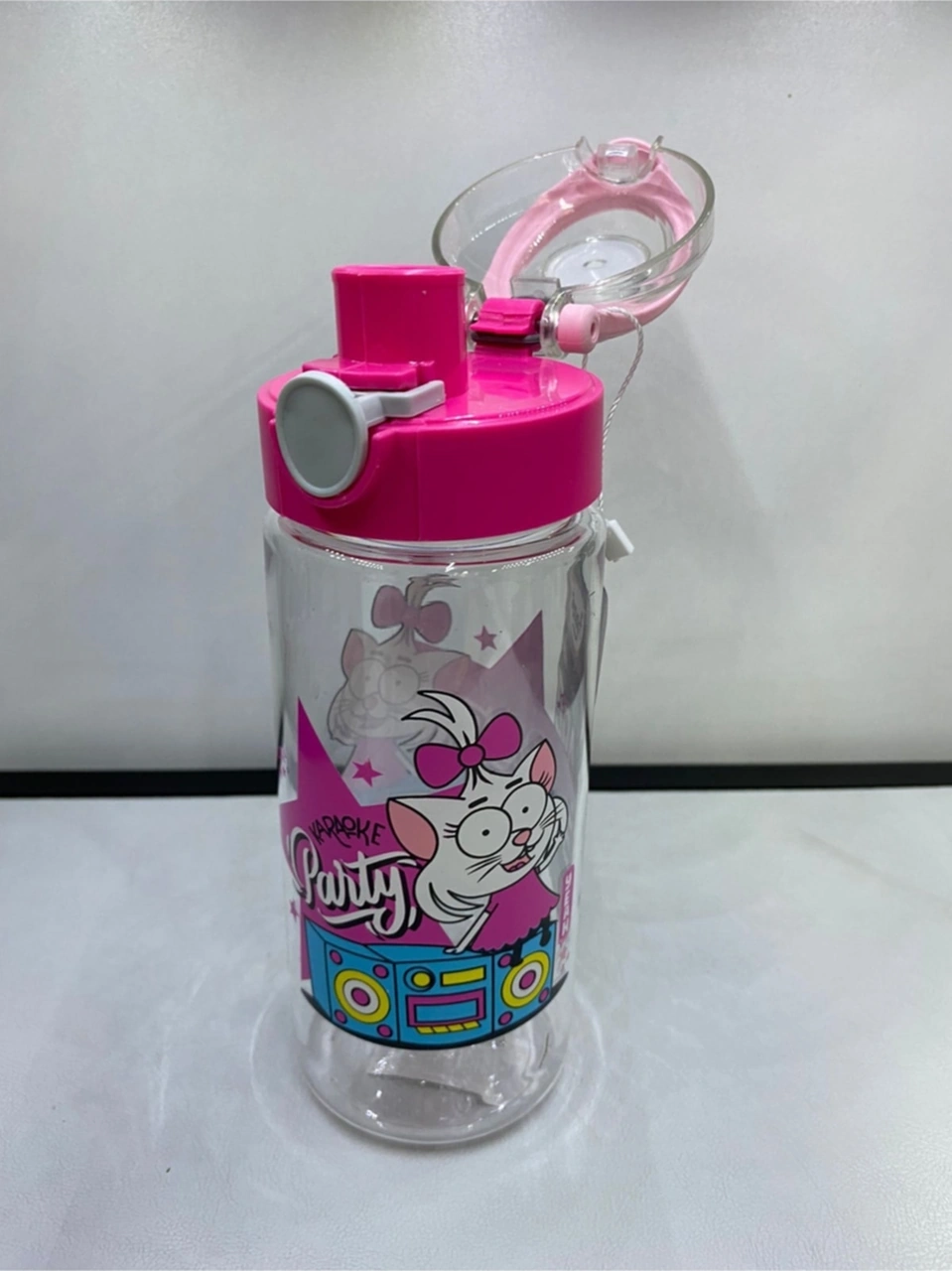 Kral Şakir Desenli Tritan Matara 500cc K028-3 Pembe