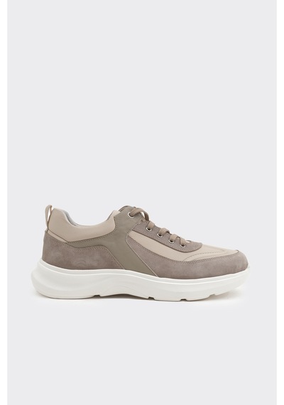 Derinet Hakiki Deri Erkek Sneaker Kum Beyaz Kum Beyaz Derinet Hakiki Deri Erkek Sneaker Kum Beyaz Kum Beyaz
