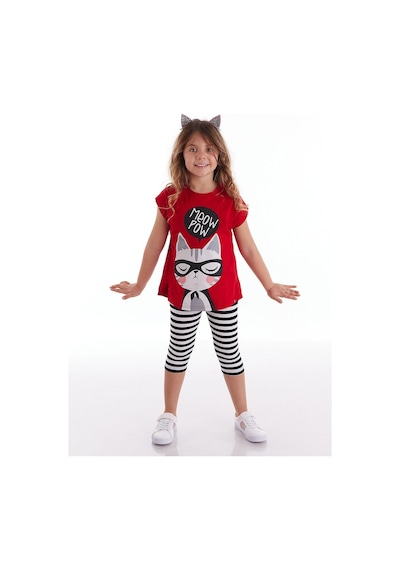 Denokids Mshb&g Meow Pow Kız Tayt Takım Çok Renkli
