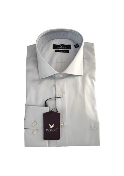 Dorss Uzun Kollu Slim Fit Basic Pamuklu Erkek Gömlek Açik Mavi