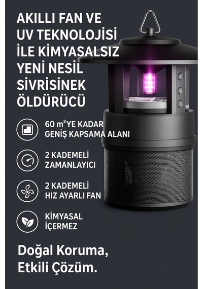 Sivrisinek Kovucu Ve Öldürücü Elektrikli - Dış Ortam - Kimyasalsız Uv Vakum Teknolojisi