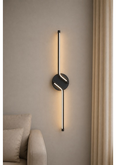Rosa Modern Led Duvar Apliği Günışığı Siyah