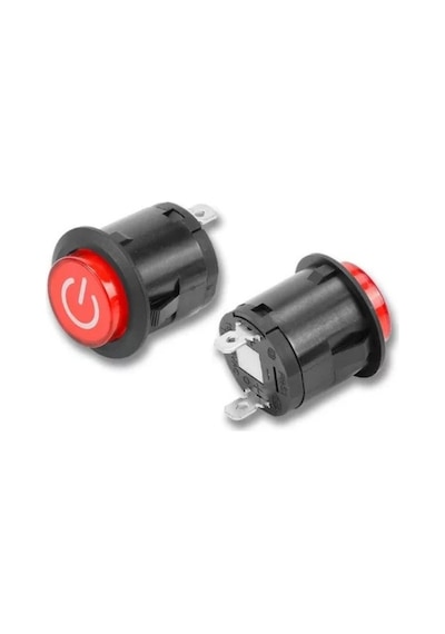 Ic-180E 26Mm Yaylı Rocker Buton Işıksız 'Power' Simgeli 2 Bacaklı