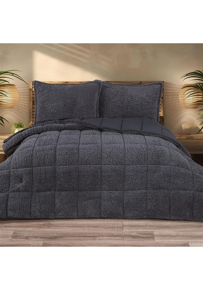 Schafer Home Deluxe Çift Kişilik Yorgan Seti 3-antrasit