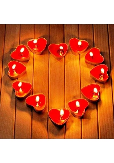 100 Adet Tea Light Kalpli Mum Kırmızı Mum Kırmızı Tealight Mum Sevgililer Gününe Özel Dekor Mum Kirmızı