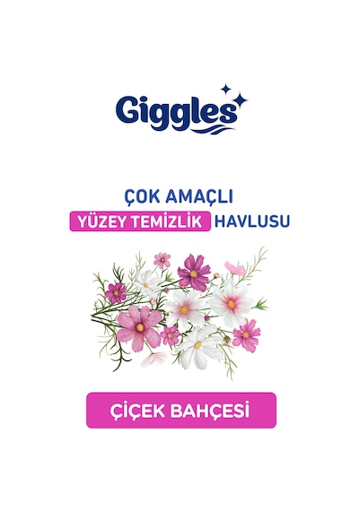 Giggles Xxl İz Bırakmayan Yüzey Temizlik Havlusu - Çiçek Bahçesi 100 Yaprak Beyaz