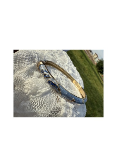 Aurelia Wave Luxe 24k Parıltılı Dalga Dokulu Çelik Bileklik Mavi