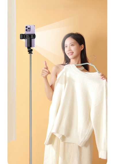 Işıklı Telefon Tripod Bluetooth Kumandalı Video Çekim Selfie Tripod Standı Telefon Tutucu