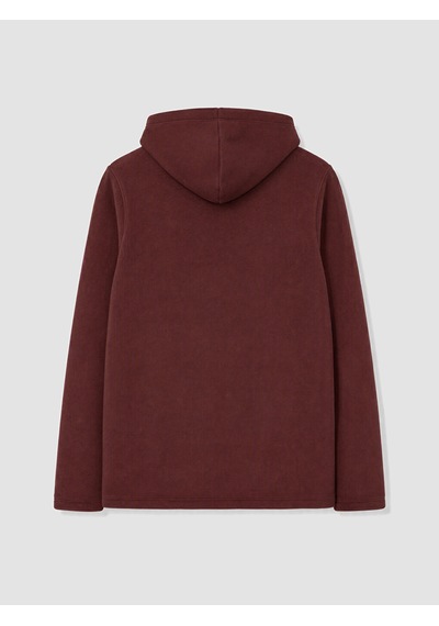 Lcw Everyday Bordo Kapüşonlu Kadın Polar Hırka
