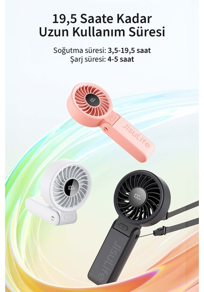 Jisulife Handheld Fan Life 7 El Fanı & Masaüstü Fan 5000 Mah