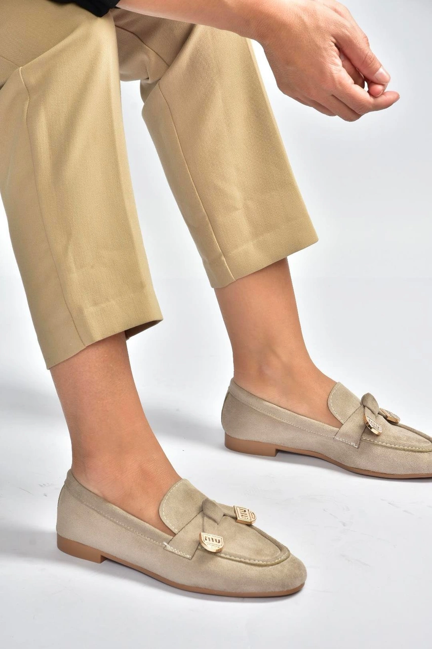 Fox Shoes V250017402 Vizon Süet Günlük Kadın Ayakkabı Vizon-süet