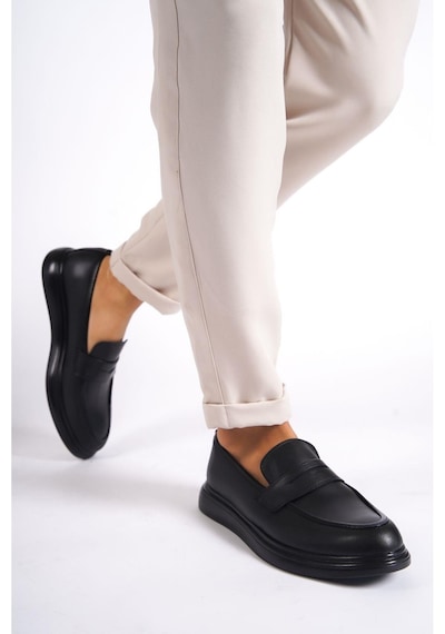Mubiano Clt8500 Erkek Kolej Model Cilt Loafer Siyah