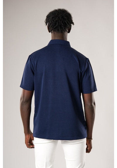 Fbi Regular Fit Dokulu Likralı Polo Yaka T-shirt Lacivert Fbi Regular Fit Dokulu Likralı Polo Yaka T-shirt Lacivert
