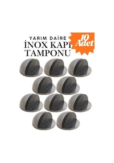 10 Adet İnox Yarım Daire Yapışkanlı Kapı Tamponu Kapı Stoperi Metal Kapı Stopu Durdurucu