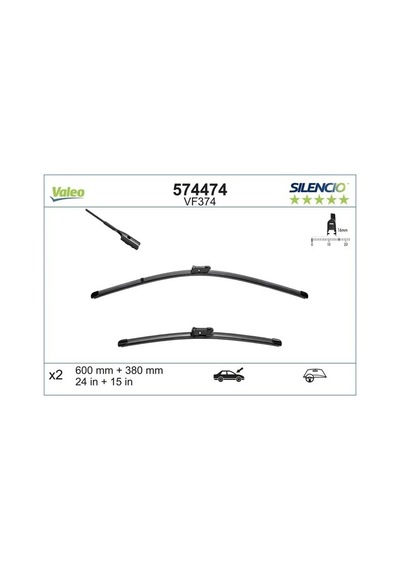 Audi A1 On Silecek Seti 2011-2018 Valeo 574474