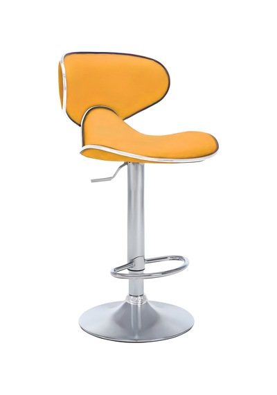 Bürocci Zen Bar Taburesi - Hardal Modern Deri Metal Ataklı Yüksek Tezgah Sandalyesi - 9549s0492 Hardal