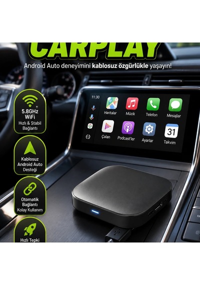 5.8ghz Wifi Kablosuz Android Auto Dönüştürücü Bluetooth 5.0 Adaptör