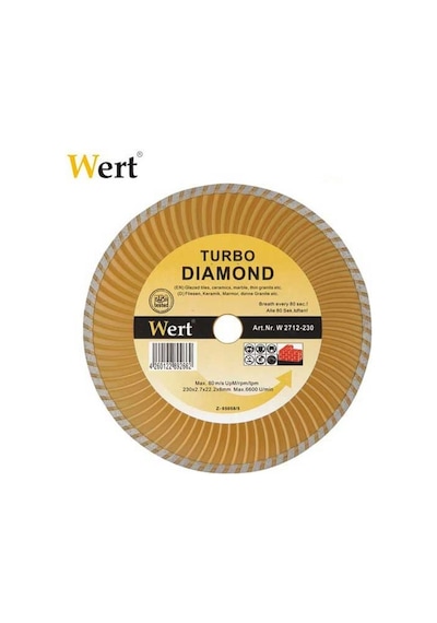 Wert 2712-230 Turbo Kanallı Elmas Testere 230MM