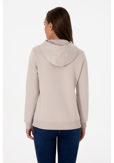 U.S. Polo Assn. Kadın Taş Şardonlu Kapüşonlu Basic Sweatshirt 50313566-VR049