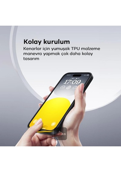 Baseus Apple İphone Uyumlu 15 Pro Skyring Serisi Standlı Magsafe Manyetik Kılıf + Tempered Ekran Koruyucu Set- 5775