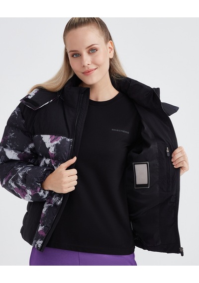 Skechers W Outerwear Padded Jacket Kadın Siyah Mont S232062-001 Siyah
