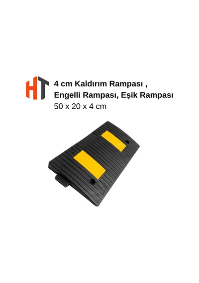 Eşik Rampası, Kauçuk Otopark Rampası, Kaldırım Rampası 50 X 20 X 4 Cm