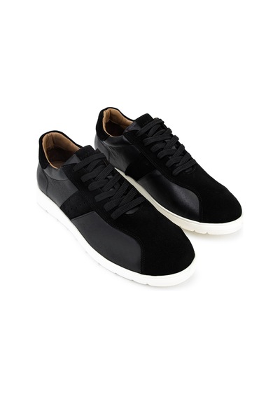 Tamer Tanca Erkek Hakiki Deri Siyah Sneakers & Spor Ayakkabı 1206 2026 Erk Ayk Y26 Sıyah Dr/suet