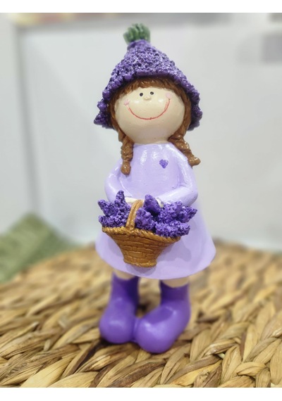 Lavanta Tutan Kız Bahçe Cücesi 23x10cm