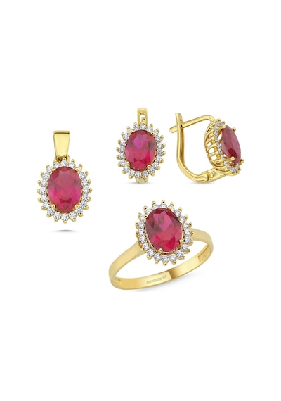 Sembol Gold Ruby Altın Anturaj Set Takım T7888