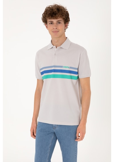 U.S. Polo Assn. Erkek Regular Fit Polo Yaka Açık Gri Tişört 50306811-VR001
