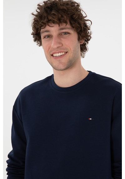 U.S. Polo Assn. Erkek Comfort Fit Bisiklet Yaka Lacivert İnce Sweatshirt 50309858-VR033