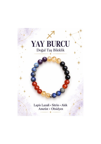 Yay Burcuna Özel Doğaltaş Bileklik Sarı - 935178753 Sarı