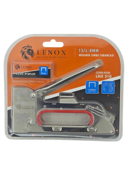 Lenox Tools Mekanik Zımba Tabancası 4 8 Mm Güçlü El Zımbası Ahşap Kumaş Karton Uyumlu 200 Adet Zımba
